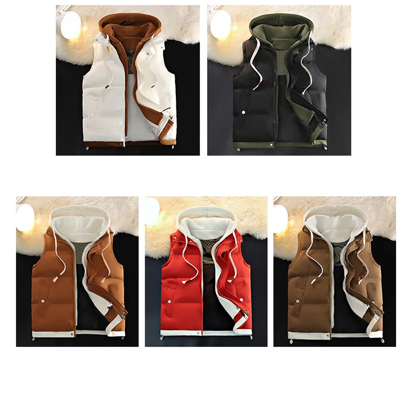 Down Cotton Vest Male Autumn Winter Middle School Students Loose Brand Fashion Trend Thickened Waistcoat Cotton-padded Jacket