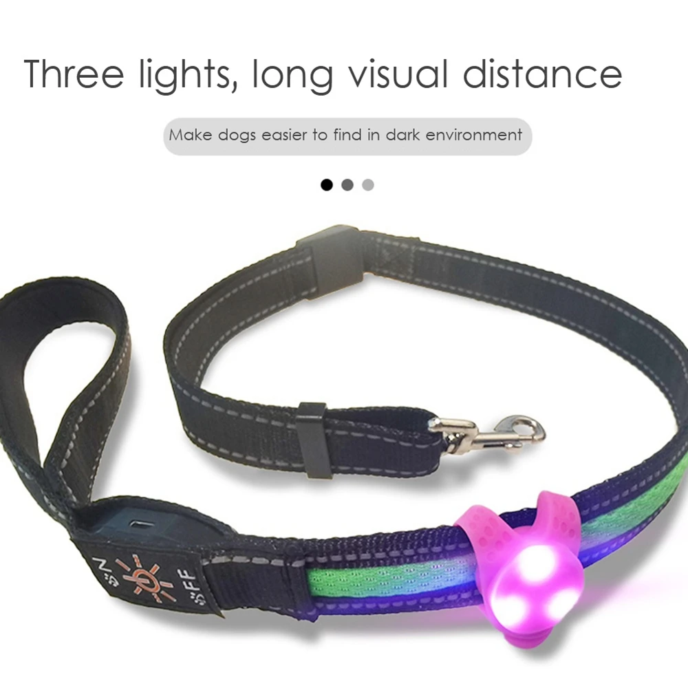 Ciondolo a LED per animali domestici in gomma siliconica sicurezza notturna luce lampeggiante lampeggiante collare a LED collana per cani da