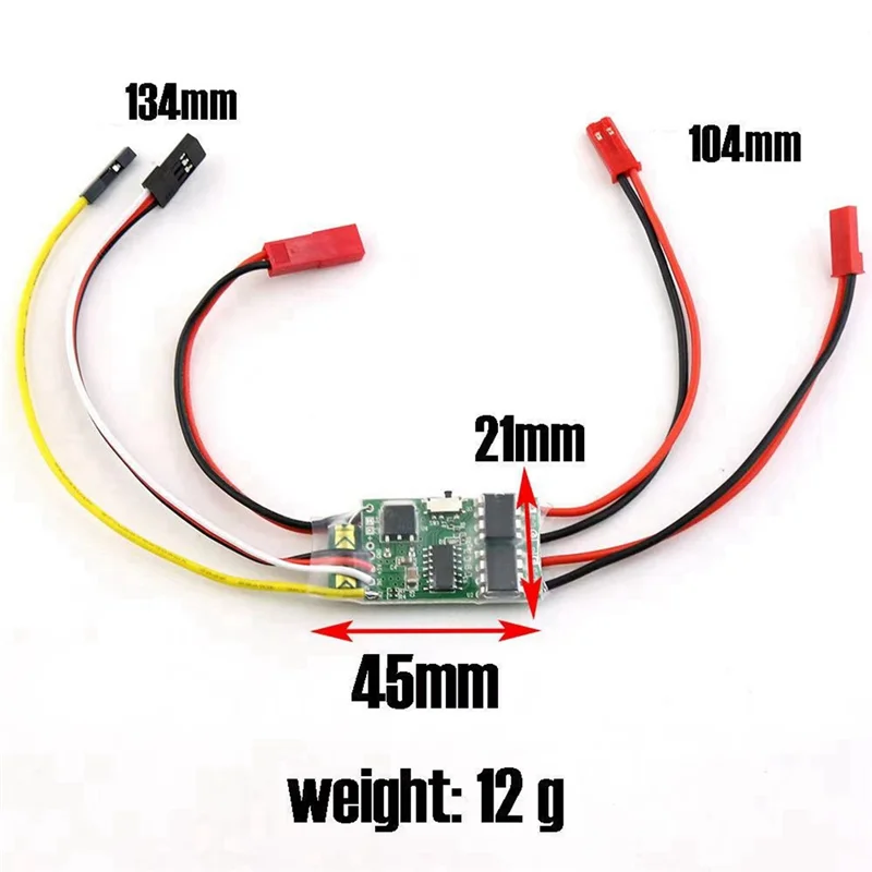 Regolatore di velocità spazzolato bidirezionale 5A ESC bidirezionale Dual Way ESC 2S-3S Lipo per pezzi di ricambio per serbatoio di barche modello RC