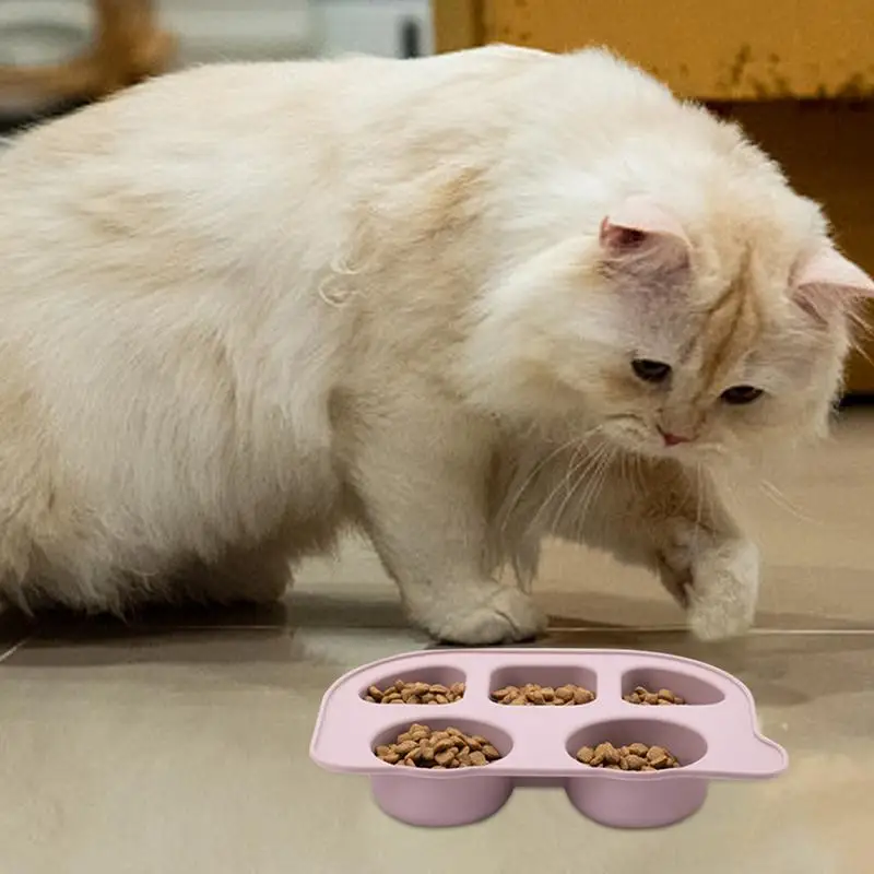 Silicone Cat Bowl Pet Feeding Dividing Tray Silicone Dog Bowl Divided Tray Anti Slip Soft Silicone Anti-Scald For Pet Dog