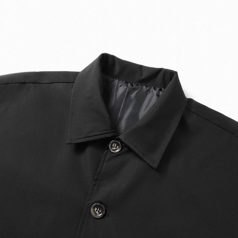 ผู้ชายหลวมสบายๆแจ็คเก็ตแฟชั่นเสื้อแจ็คเก็ตบุรุษเปิดลงปกเสื้อลําลองฤดูใบไม้ผลิฤดูใบไม้ร่วง Windbreaker ชายเสื้อผ้า