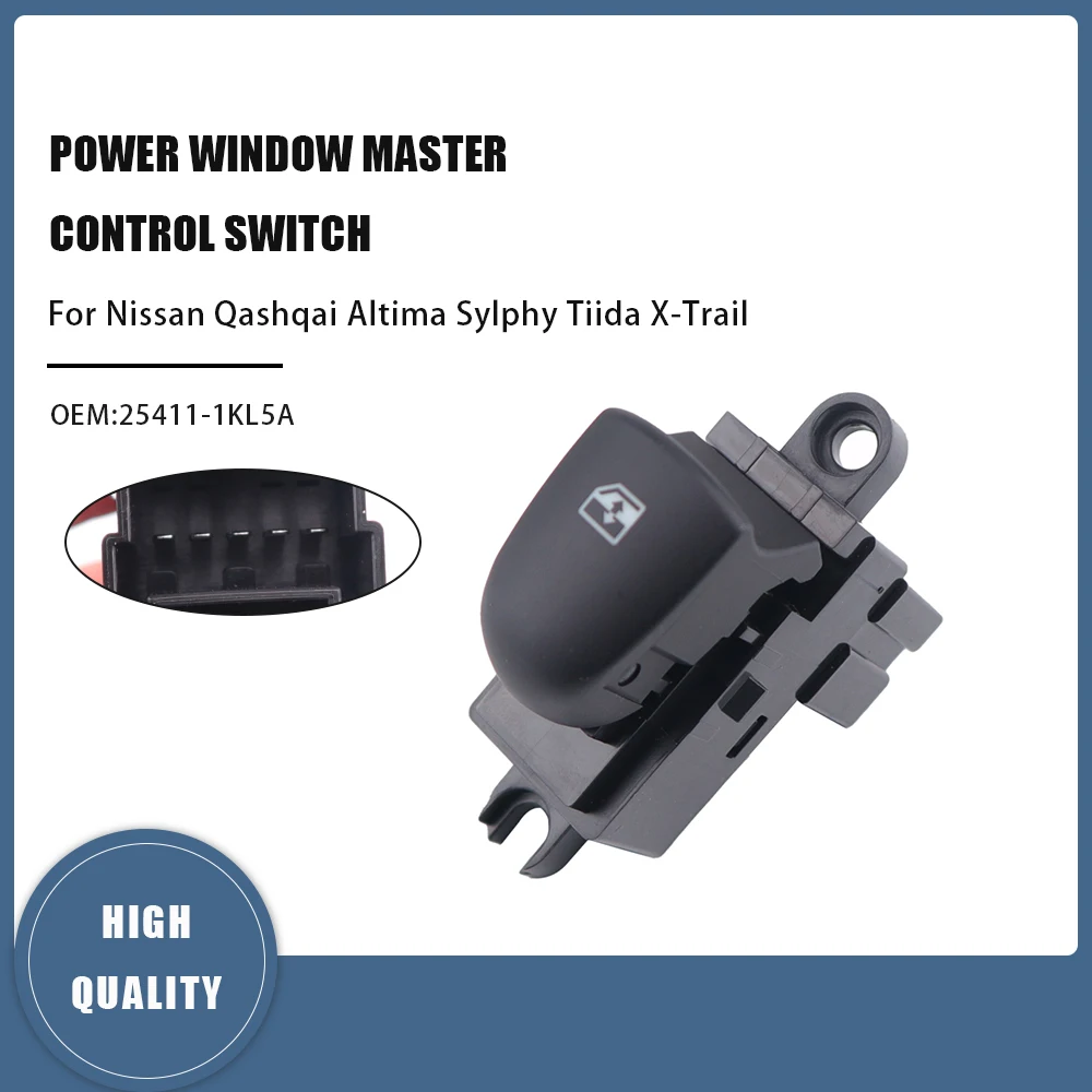 25411-1KL5A interruptor elevador de ventana de botón de pasajero para Nissan Juke Leaf Sentra 2012 2019 Rogue x-trail Qashqai 254111KL5A