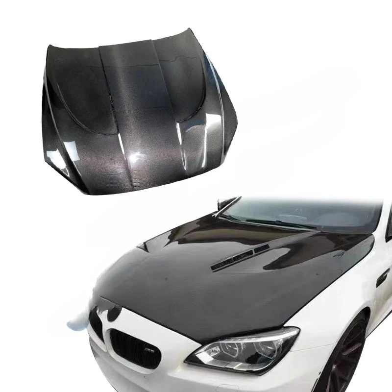 

Изготовленные на заказ автомобильные детали из углеродного волокна, черный передний капот двигателя, карбоновый капот для BMW 6 серии M6 F06 F12 F13 2010 г.