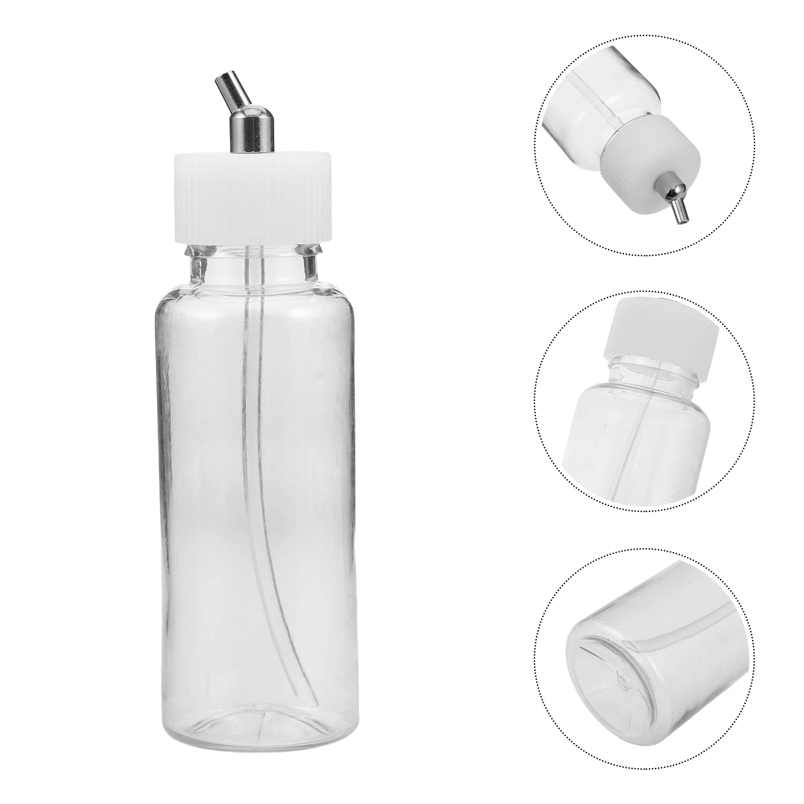 

3pcs 80Cc Siphon Feed Bottles Portable Plastic Paint Storage Adapter Jars For Airbrush Accessories Refillable Mixing Dispenser