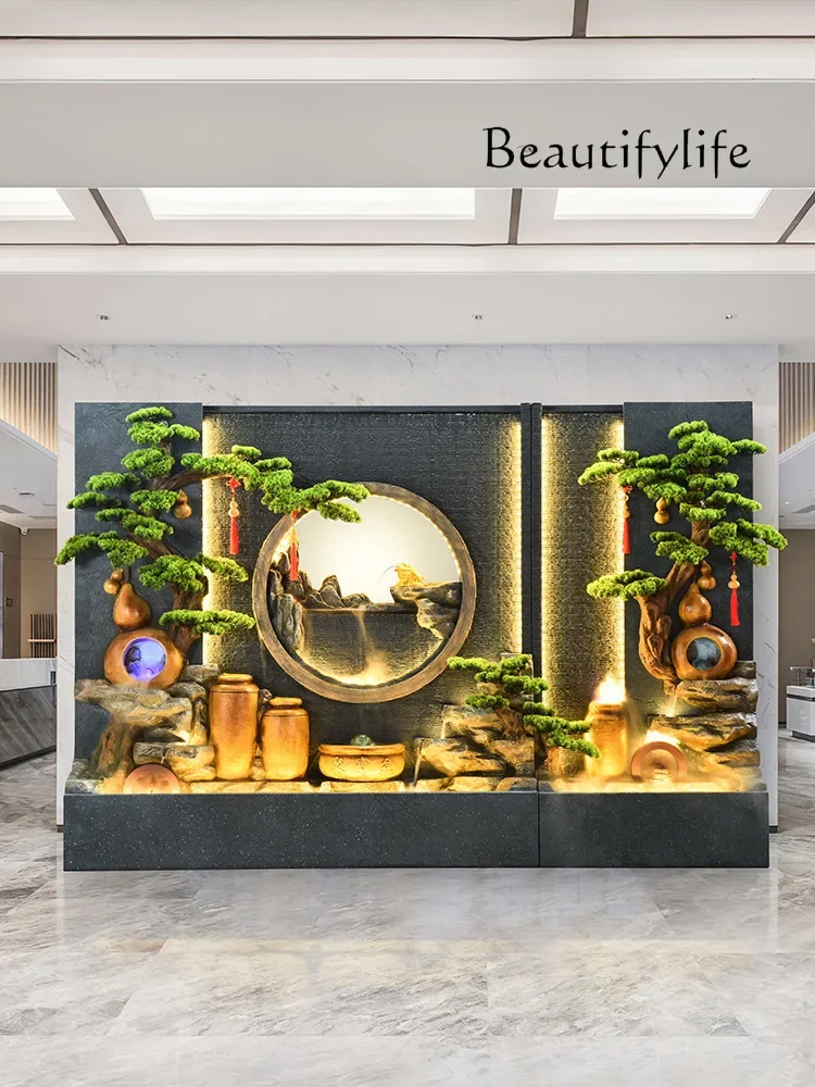 Water curtain wall, flowing water screen, company entrance partition courtyard, fish pond, rockery, waterfall, fountain ornament