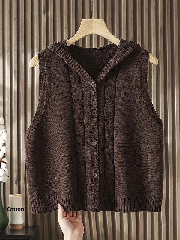 

Модный вязаный жилет для женщин, свободного кроя, тонкий, ажурный, весенне-осенний топ, хлопковый, с круглым вырезом, без рукавов, нижнее белье