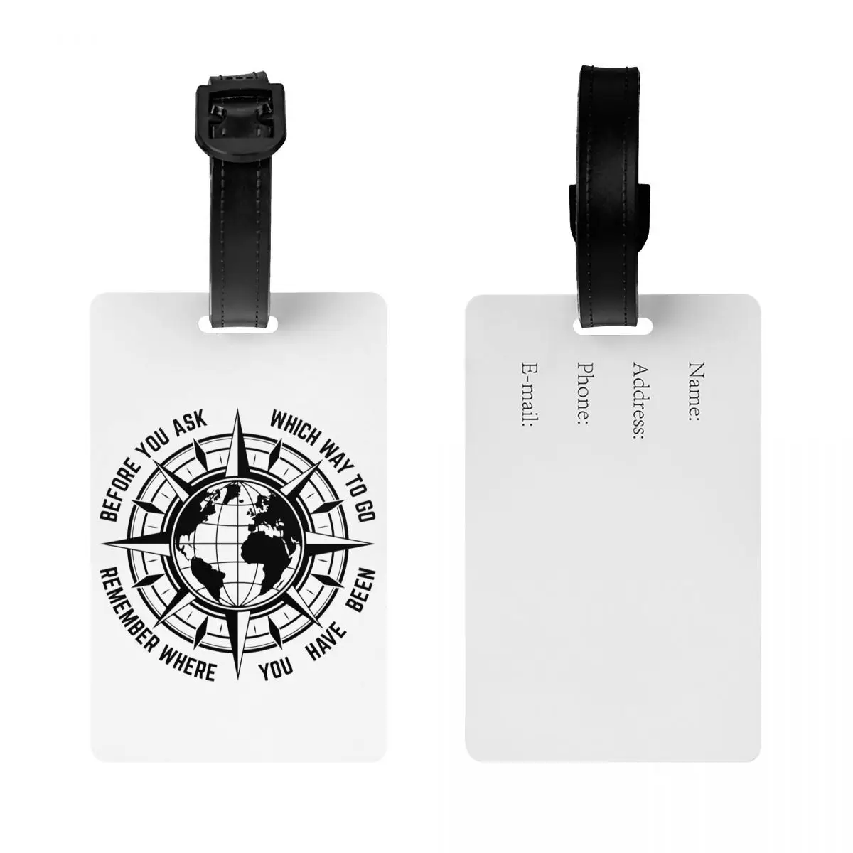 Custom Before You Ask Which Way To Go Remember Where You Have Been Luggage Tags for Suitcases Funny Baggage Tags  Name ID Card