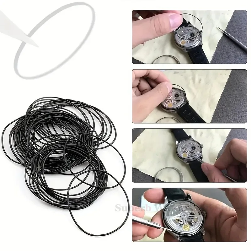 Watch Repair Tools 1box O-Ring Seal Rubber Waterproof O-Ring Gasket for Watchmaker Thickness 0.5mm/0.6mm Watch Back Case