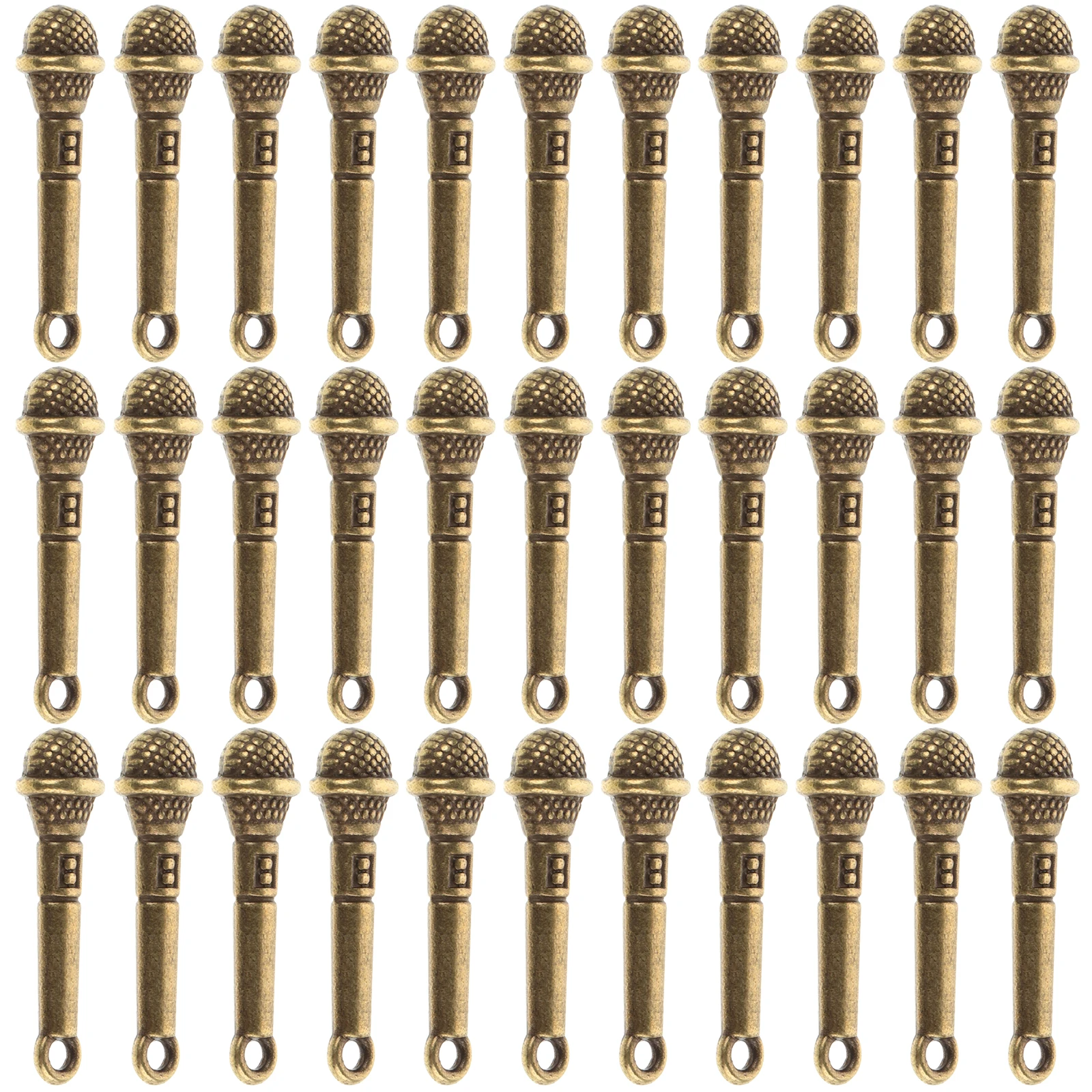 

50Pcs Miniature Microphone Charms Zinc Alloy Vintage Style DIY Jewelry Making Pendants Bracelets Necklaces Music Charm Bracelets