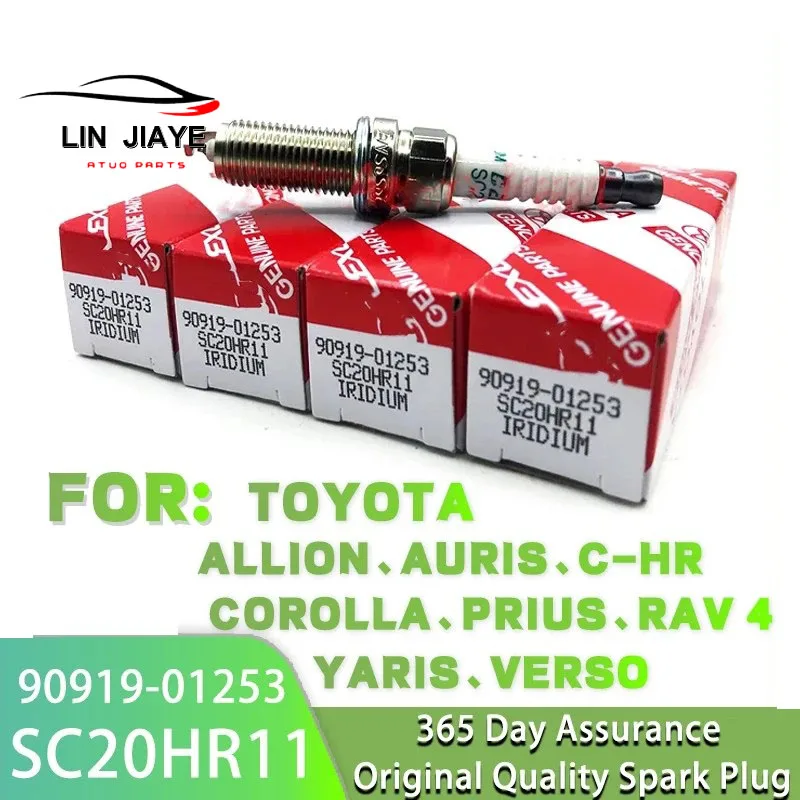 Hot sale 4/6PCS 90919-01253 SC20HR11 Iridium Spark Plug For Toyota Corolla Prius Lexus 90919 01253 SC20HR-11 9091901253