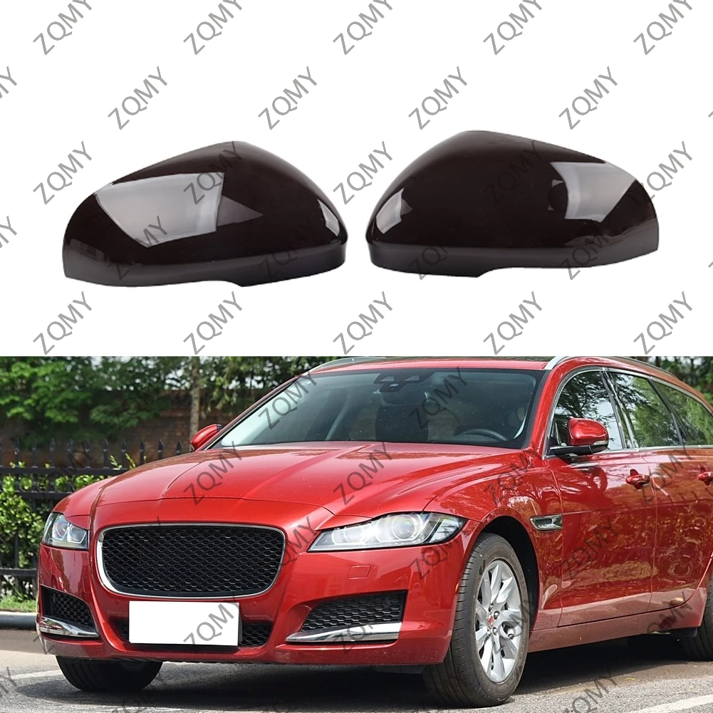 2PCS Car Rearview Mirror Cover Cap For Jaguar XE XF XFR XFR-S XJ XJR XJR575 XK XKR XKR-S I-Pace C2Z4413 C2Z4412