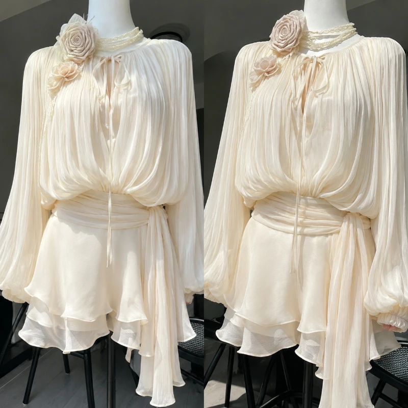 ฤดูใบไม้ร่วงสไตล์ฝรั่งเศสวินเท - French Vintage Floral Midi Dress บทวิจารณ์และราคา