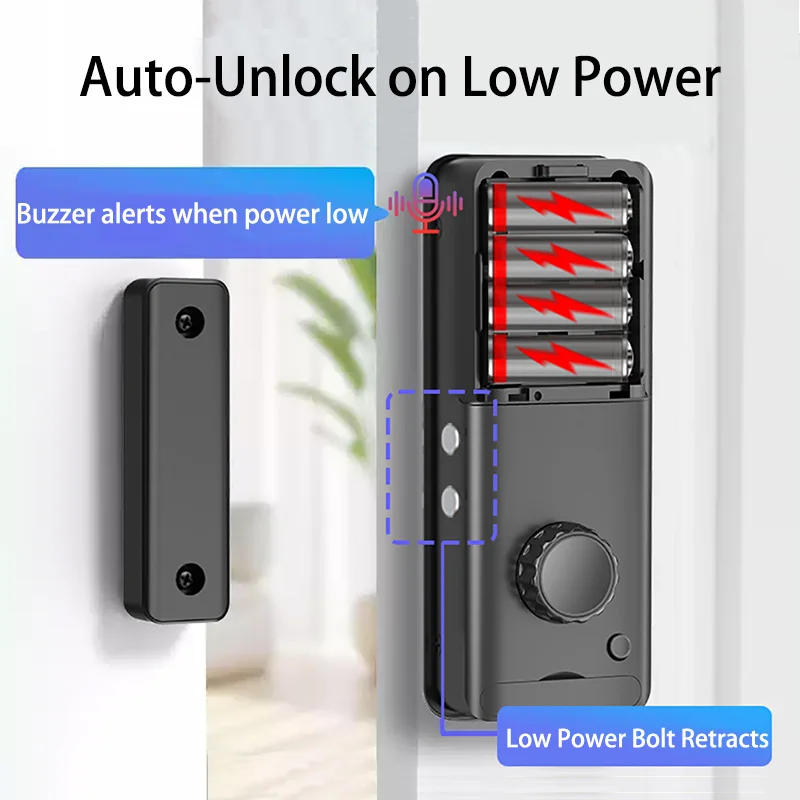 XSDTS Fingerprint Password Card Tuya APP Invisible Automatic Motor Bolt Smart Lock For Home Door No Drilling Hole Installation view 4