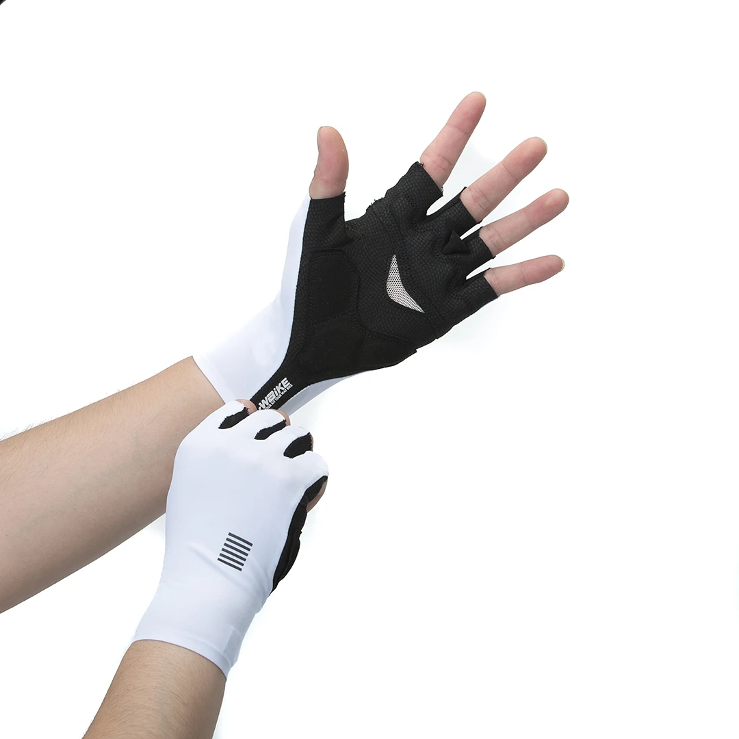 YKYWBIKE Radfahren Handschuhe MTB Bike Schwarz Weiß Handschuhe Sport Halb Finger Fahrrad Goves Männer Frauen Atmungsaktiv Stoßfest Handschuhe