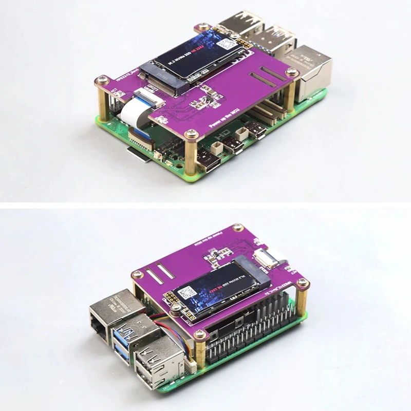PCIE M.2 NVME 2230 2242 Gen3 SSD HAT Expansion Board+Case For Raspberry Pi 5 PCIE M.2 NVME SSD HAT