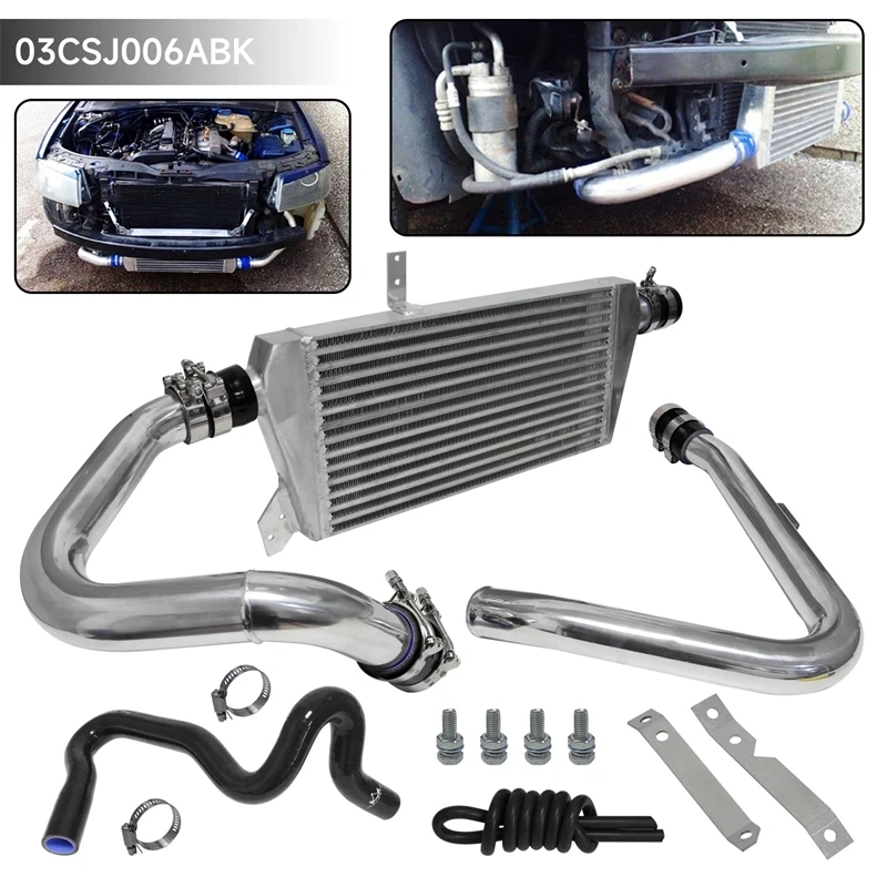 Black/Blue/Red Upgrade Front Mount  Intercooler Kit Aluminum Piping For VW Passat Audi A4 B5 Quattro 1.8T 1996-2001 Bolt On