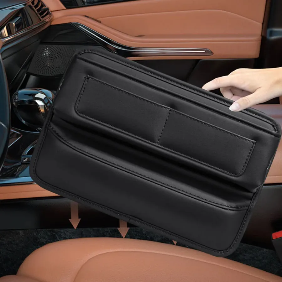 

Car Interior Decor Seat Gap Organizer PU Leather Auto Console Side Pocket Seat Crevice Storage Box Universal Car Organizer Bag