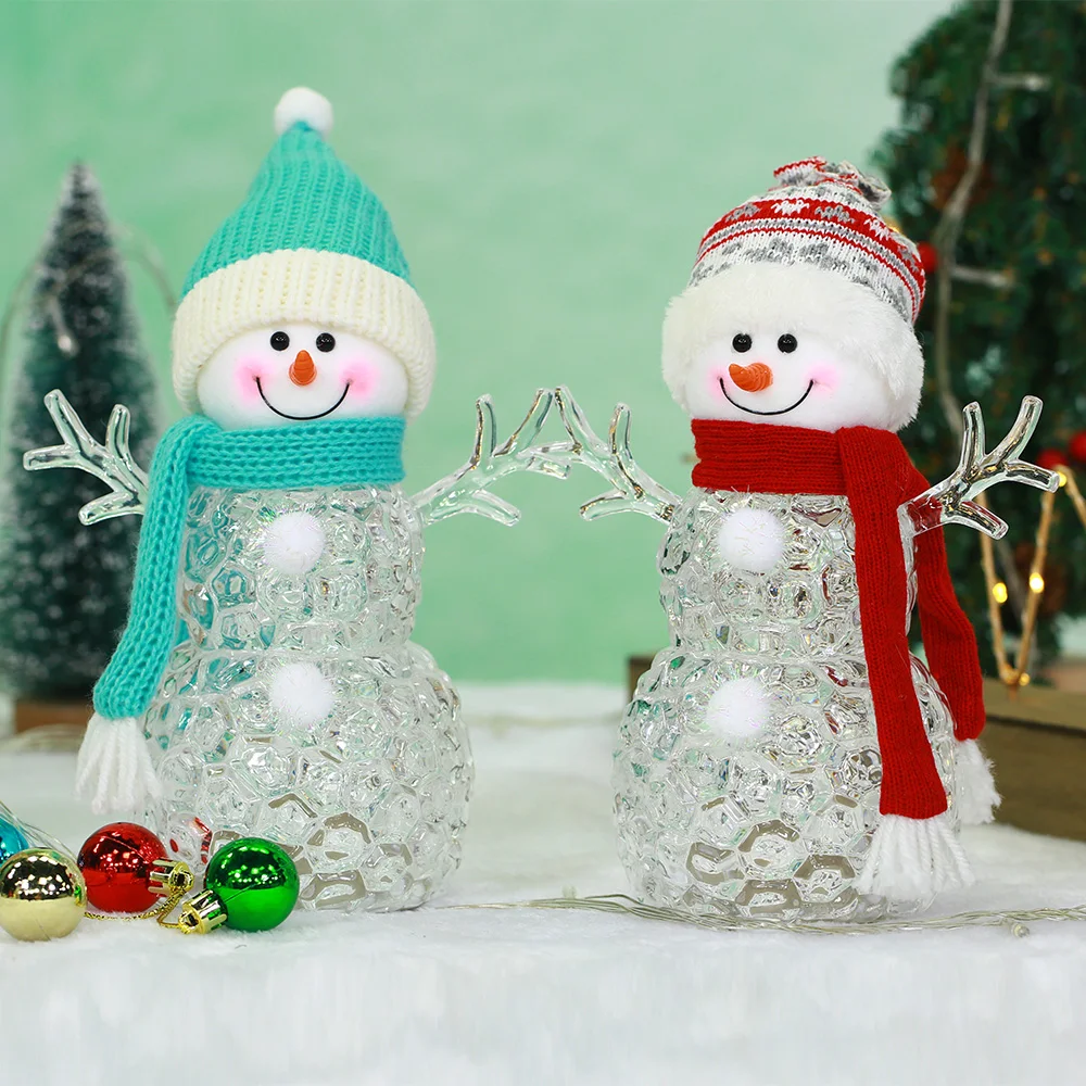 

Christmas Decorations Snowman Santa Claus Handmade Ornament Halloween Xmas Figurines Gift for Bar Bedroom Table Family Showcase