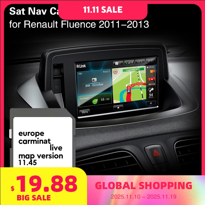 

Carminat Live 11.45 for Renualt Fluence 2011 2012 2013 8GB Memory SD Sat Nav Cover Europe Germany Map SD Card