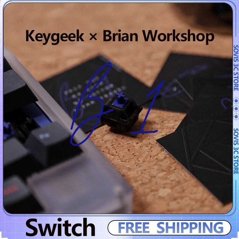 Keygeek × Brian Workshop B1 Keyboard Mekanik 5 Pin Sakelar Linear Suara Menggelegar 37g 42g Stem M4