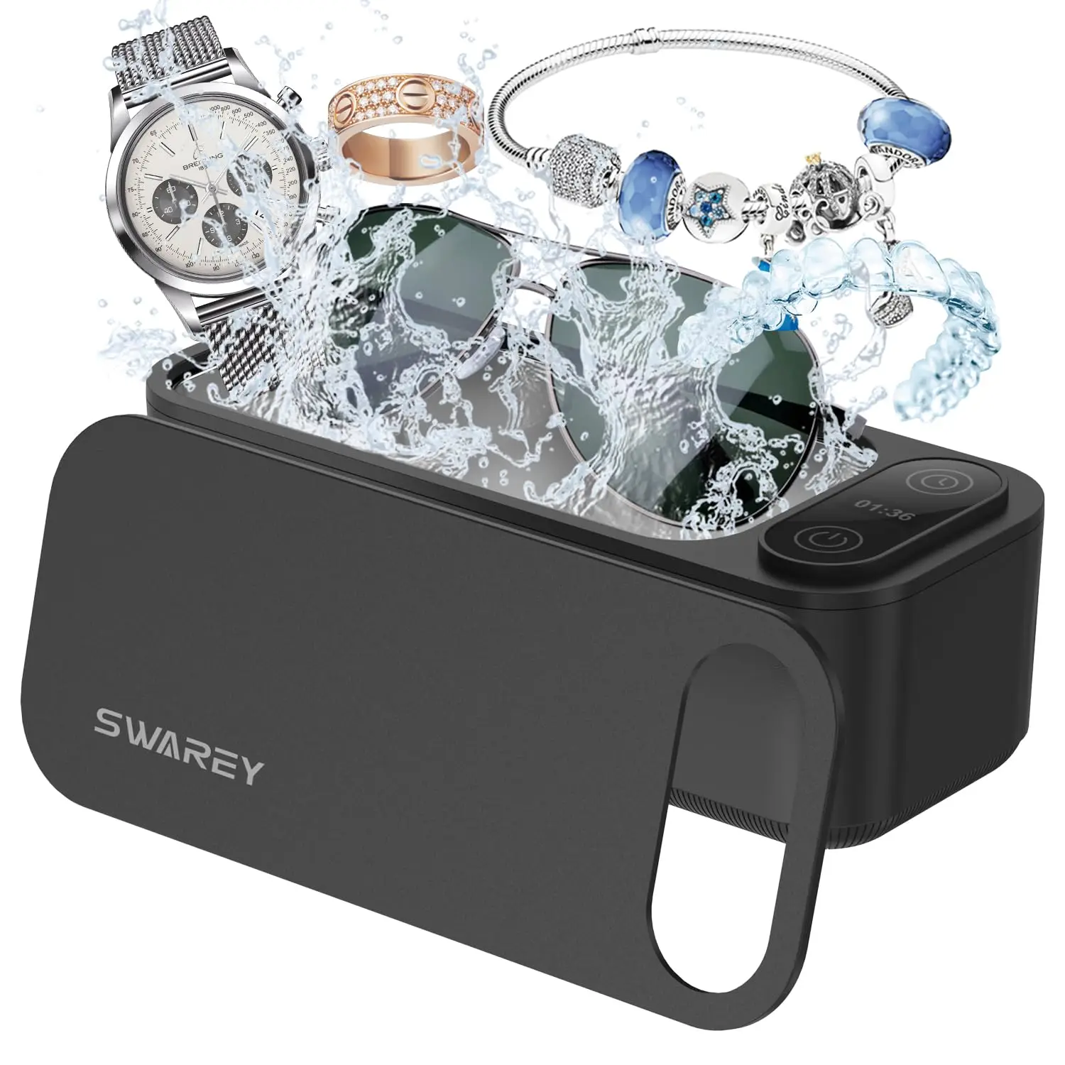 

Ultrasonic Cleaner for Jewelry, Glasses, Watches, Dentures - 680ML Capacity with 5 Timer Modes and Stainless Steel Tank