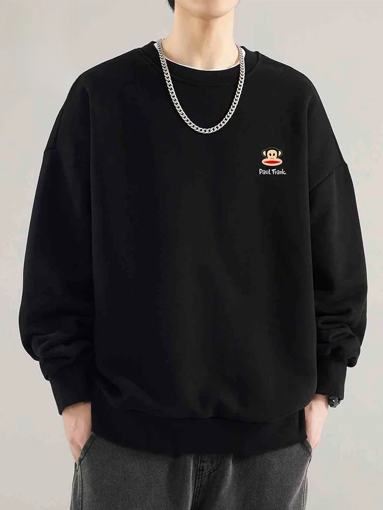 

PaulFrank Heavyweight Men's Sweatirt round Ne Base Layer Bla Simple Spring Autumn New Arrival Youth Casual Cotton Polye...