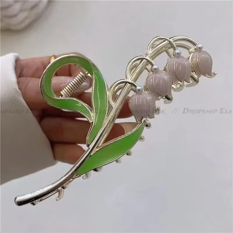 กิ๊บหนีบผมโลหะทรงเรขาคณิตกลวงลายดอกไม้หรูหราสำหรับผู้หญิงกิ๊บติดผมแนววินเทจเครื่องประดับผมแฟชั่น