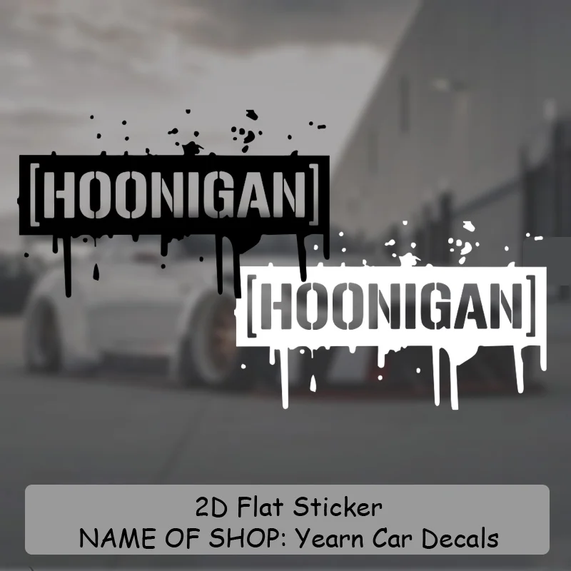 1Pc HOONIGAN Vinyl Sticker Black Ink Drip Effect Waterproof Transparent Decal for Car Window Bumper Laptop Racing Decor