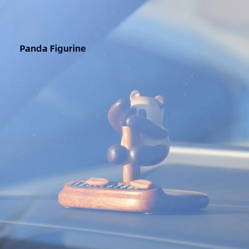

MooWu Creative Gift Cute Panda Moving Car Number Plate Car Interior Decoration Bamboo Design Parking Number Plate