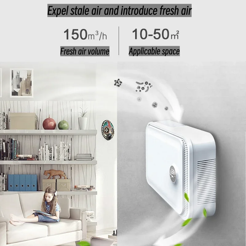 Household air purifier: 3-stage filter to remove allergens, high-efficiency HEPA filter replacement carbon filter set