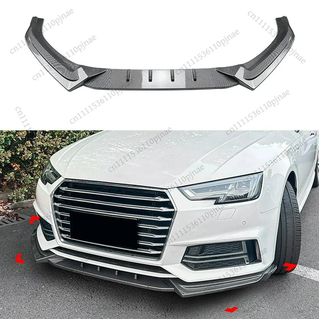 For Audi A4 B9 Sline 2017 2018 2019 Front Bumper Spoiler Lip Lower Body Kit Diffuser Splitter Tuning Guard Car Accessories