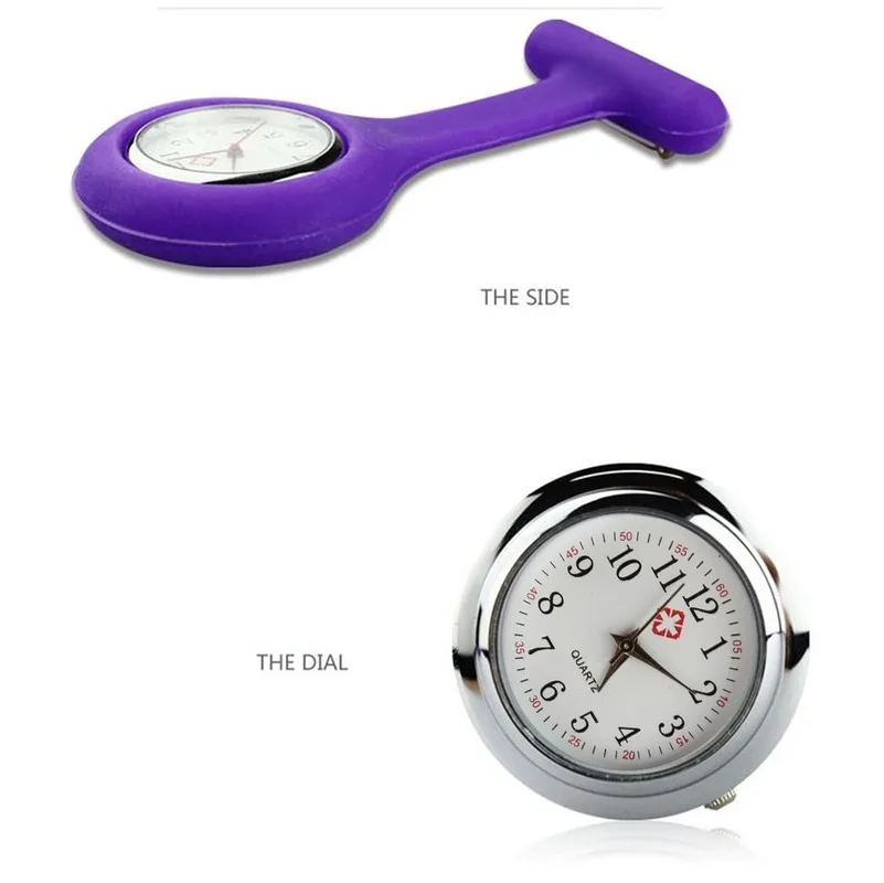 Mini Montre de Poche en Silicone pour Infirmière, Broche, Tunique, Fob, avec Batterie Gratuite, Médecin, Unisexe