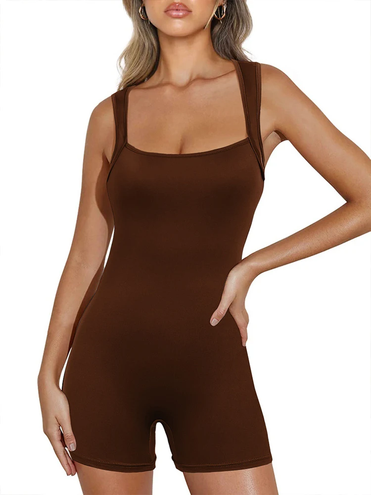 التخليص الملابس النسائية ارتداءها اليوغا تجريب رومبير قطعة واحدة وتتسابق ساحة الرقبة أكمام ثوب بودي كون قصير أسود