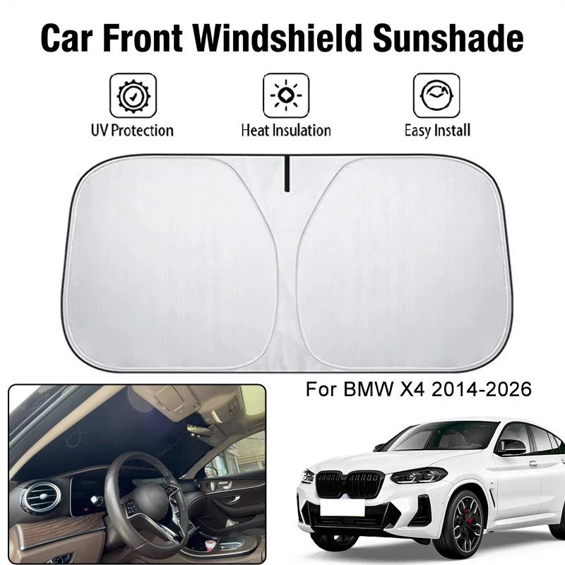 

Car Front Windshield Sunshade Cover For BMW X4 2014-2026 UV Block Heat Insulation Auto Interior Sun Protection Accessories