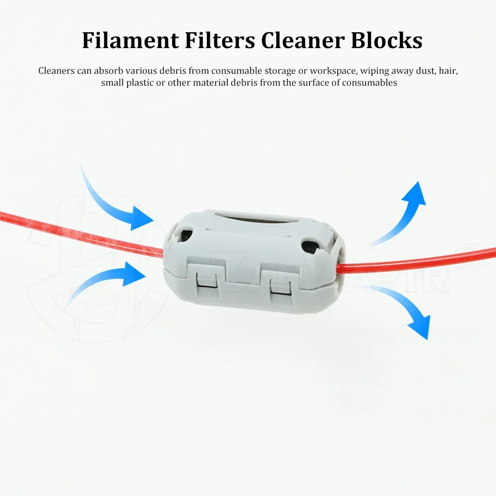 Filament Reiniger Filament Filter Staub Entfernung Flamme Schaum Sauber Blöcke 3d Drucker Zubehör für bambulab Creality a6 a8 cr-10