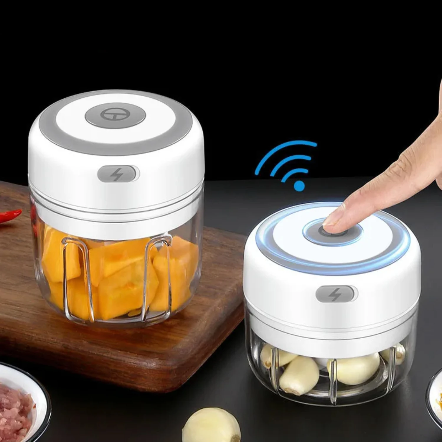 Mini USB Meat Grinder and Garlic Crusher, Novo Gadget de cozinha eficiente, compacto, poderoso e conveniente para picado sem esforço