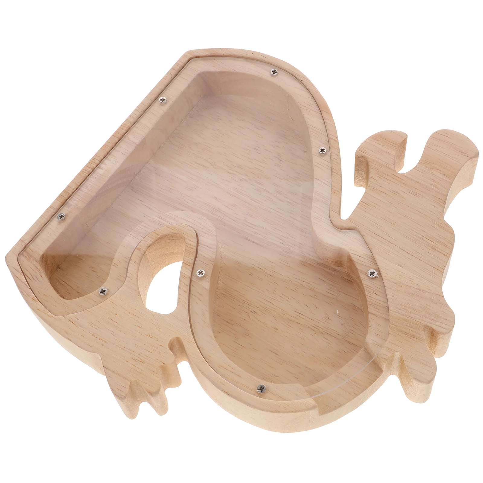 木製ドラゴン貯金箱 魅力的な動物デザイン クリアな観察窓付き 子供用貯金箱 男の子 女の子用貯金箱 木製ボックス