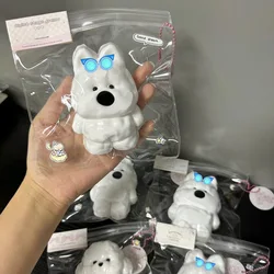 2024 New Cute Little White Dog Soft Q-bouncy Slow Rebound Toys Office Decompression Toys Cartoon Puppy Pinch Music Fidget Toy