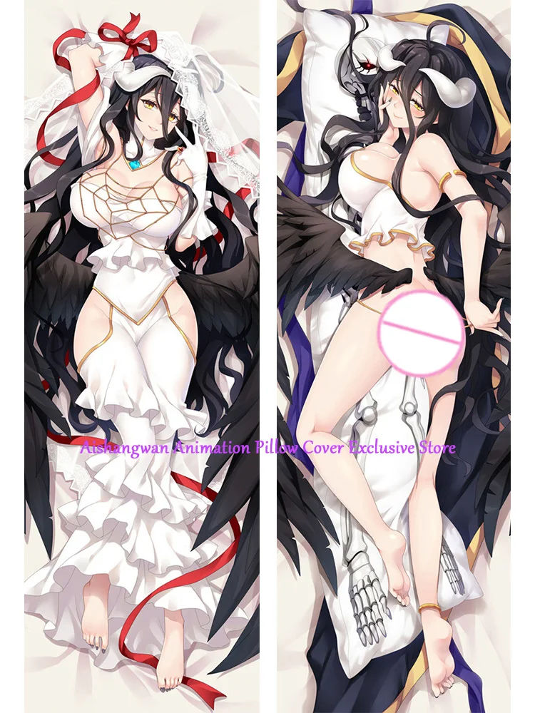 

Dakimakura Anime Pillow Cover Albedo Double Sided Print 2Way Cushion Bedding Festival Gifts Gifts