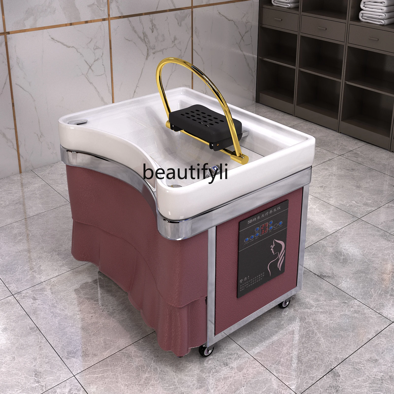 E1001 ss المنقولة شامبو حوض آلة علاج الرأس جناح النظام دعم تدليك الأريكة التبخير تداول المياه