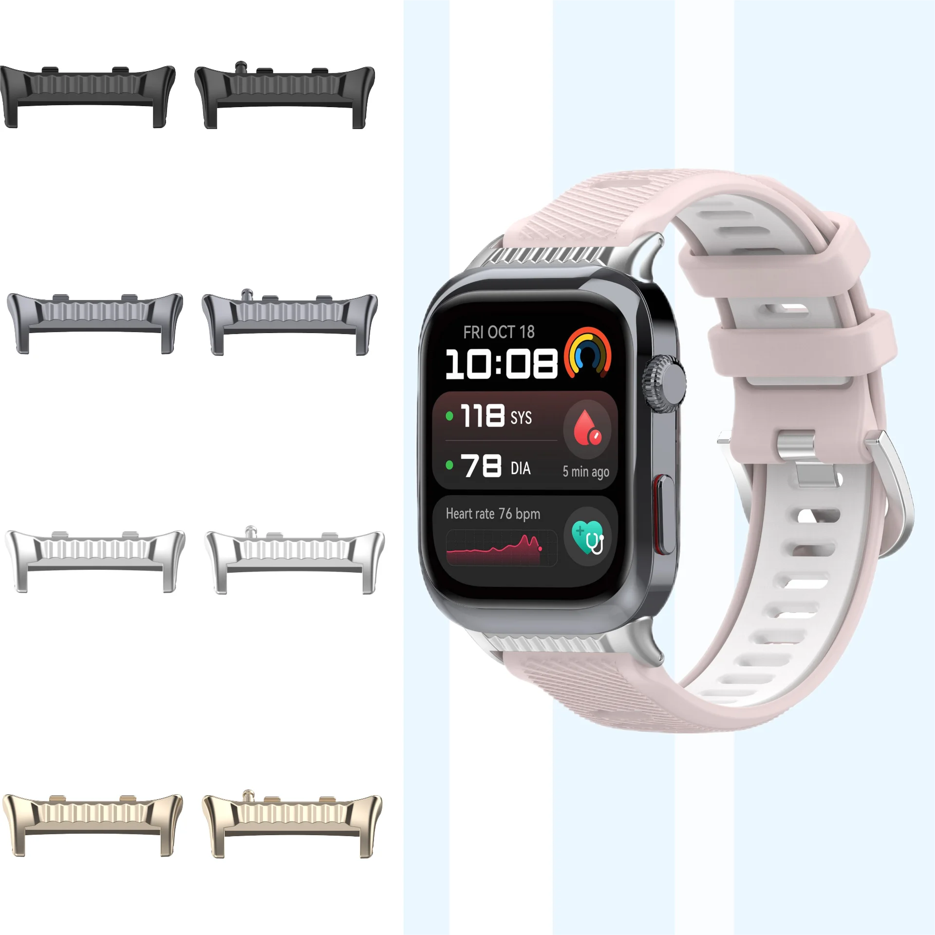 1 par de conector de metal para huawei watch d2 adaptador de pulseira de relógio inteligente para huawei watchd2 acessórios de conector de pulseira de