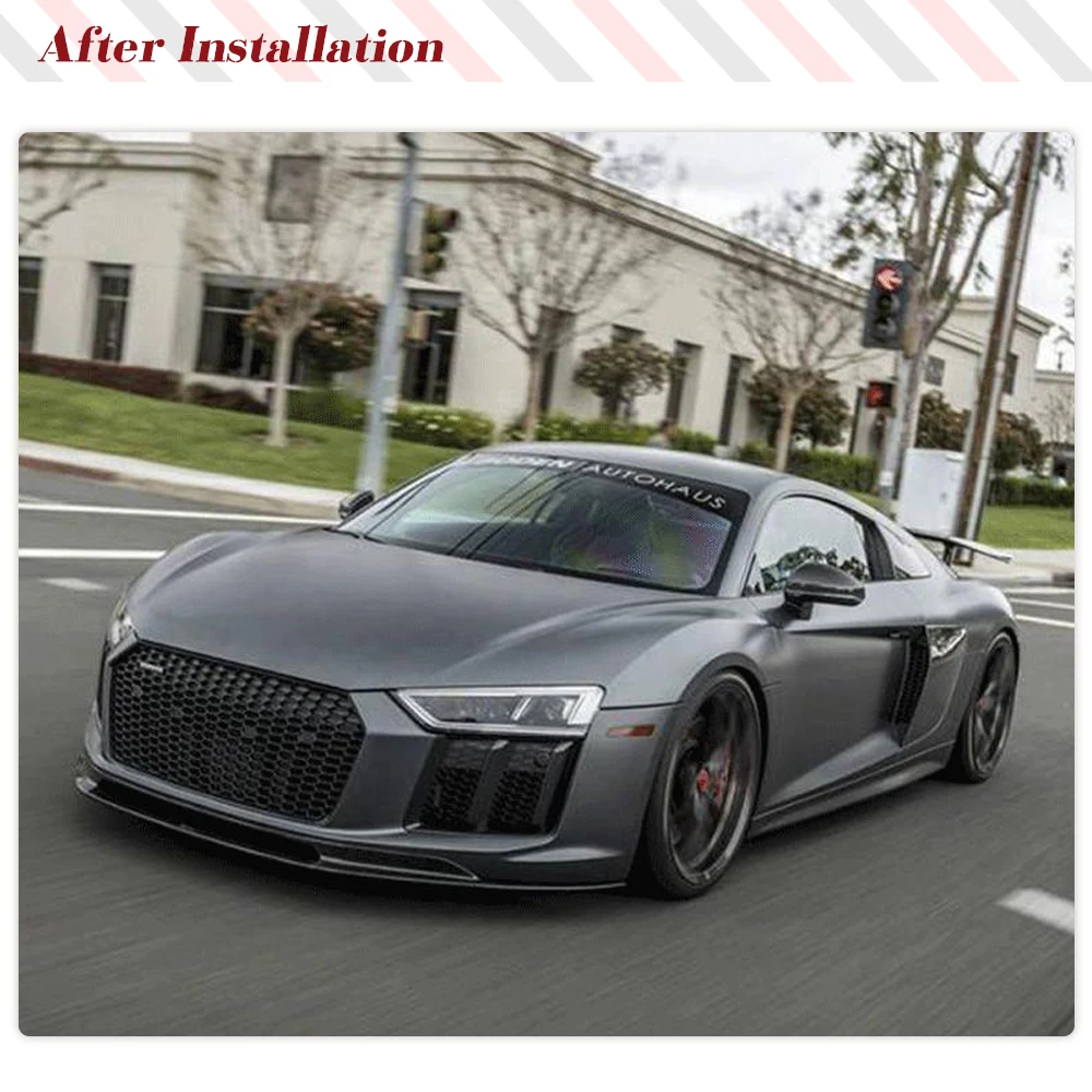 Dry Carbon Fiber Front Bumper Lip Spoiler  For Audi R8 V10 GT Gen 2 2016-2019 Car Front Bumper Racing Spoiler Body Kits