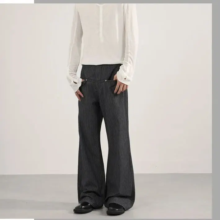 

Men's Simple Striped Jeans: Women Men Versatile, Slimming, Slightly Flared, Soft, Breathable and Durable