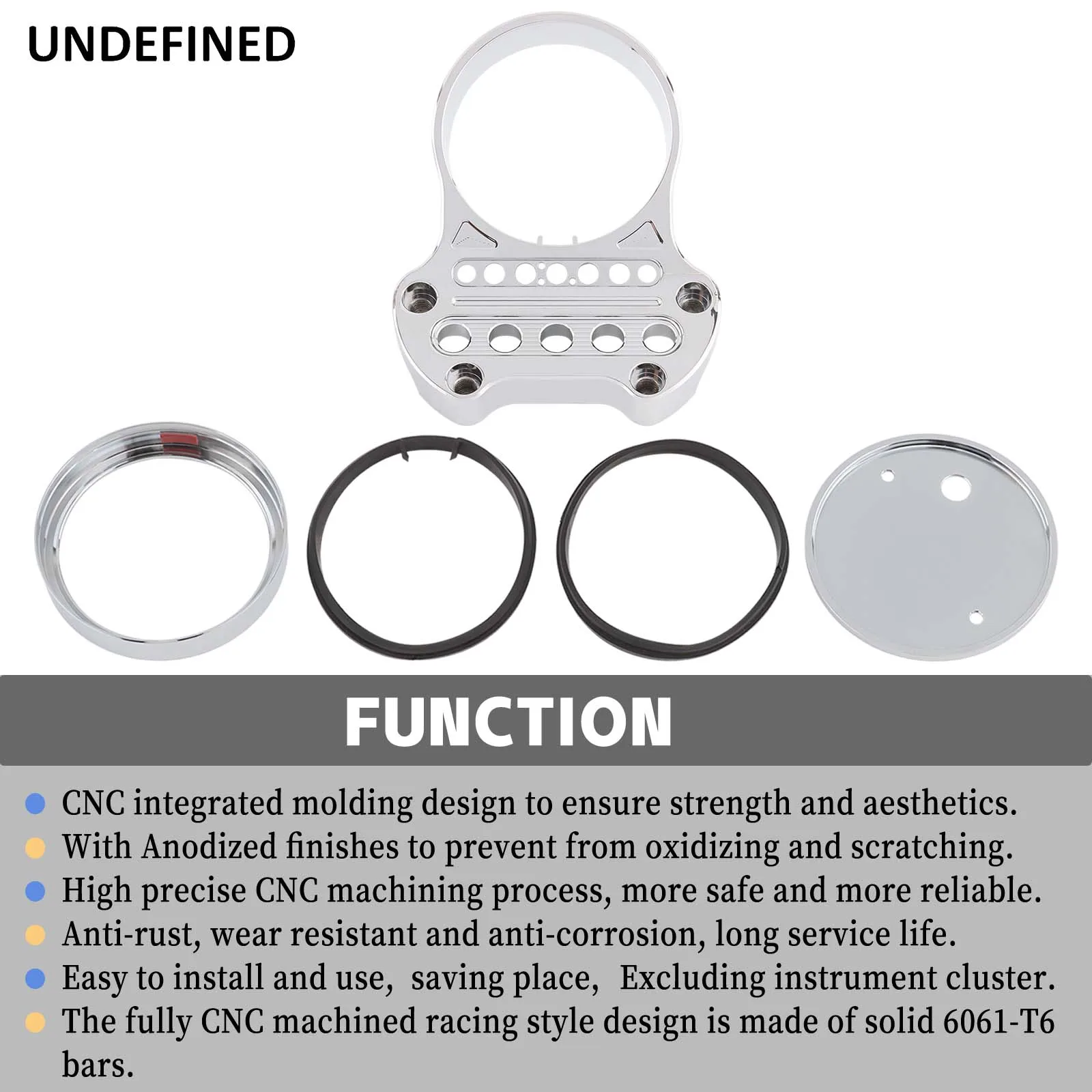 For Harley Dyna Sportster XL883 1200 Motorcycle Speedometer Bracket Housing Front Mount Relocation Cover W/ Handlebar Top Clamp