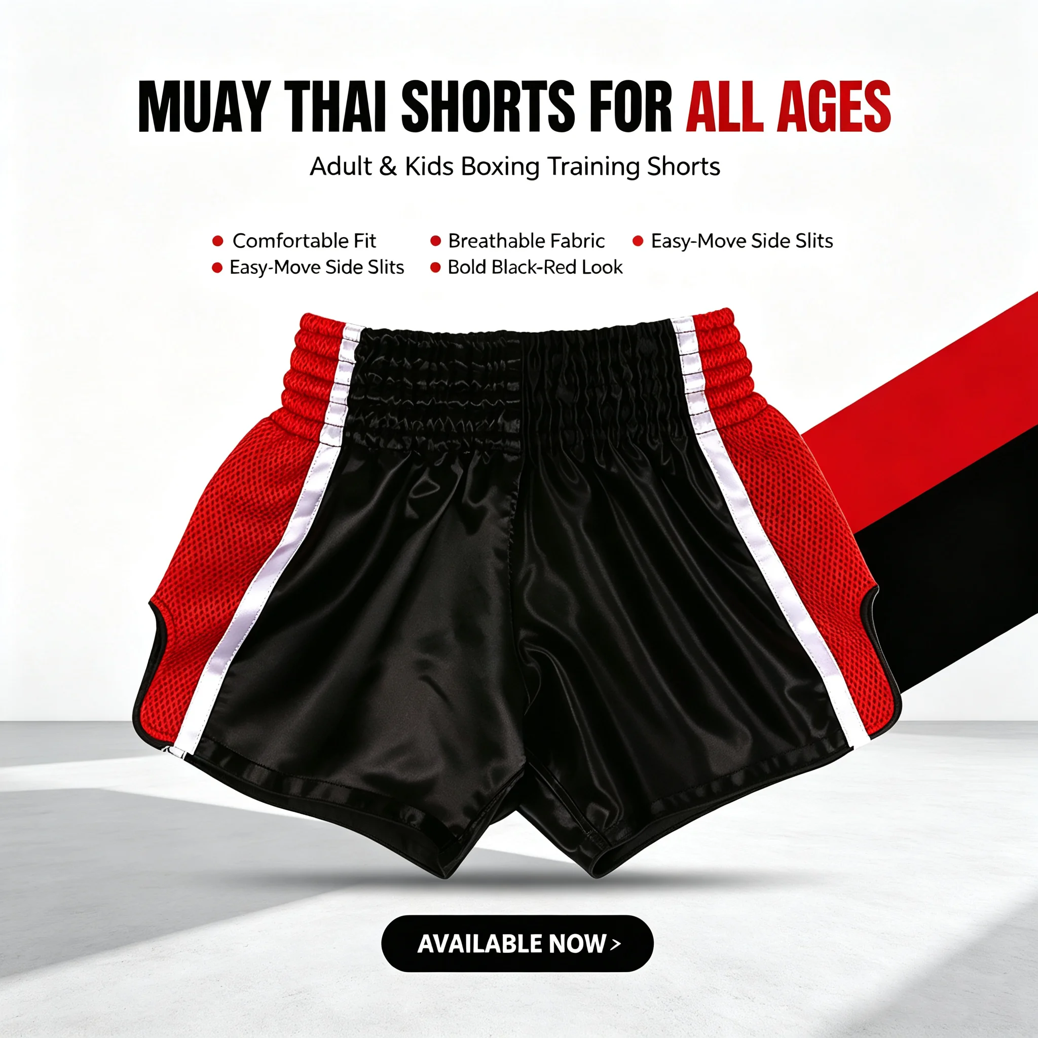 Einfarbige Muay-Thai-Shorts für Männer, Frauen und Kinder, Satin-Boxshorts mit elastischem Bund für MMA, Kickboxen, Kampf, Sparring und Training.