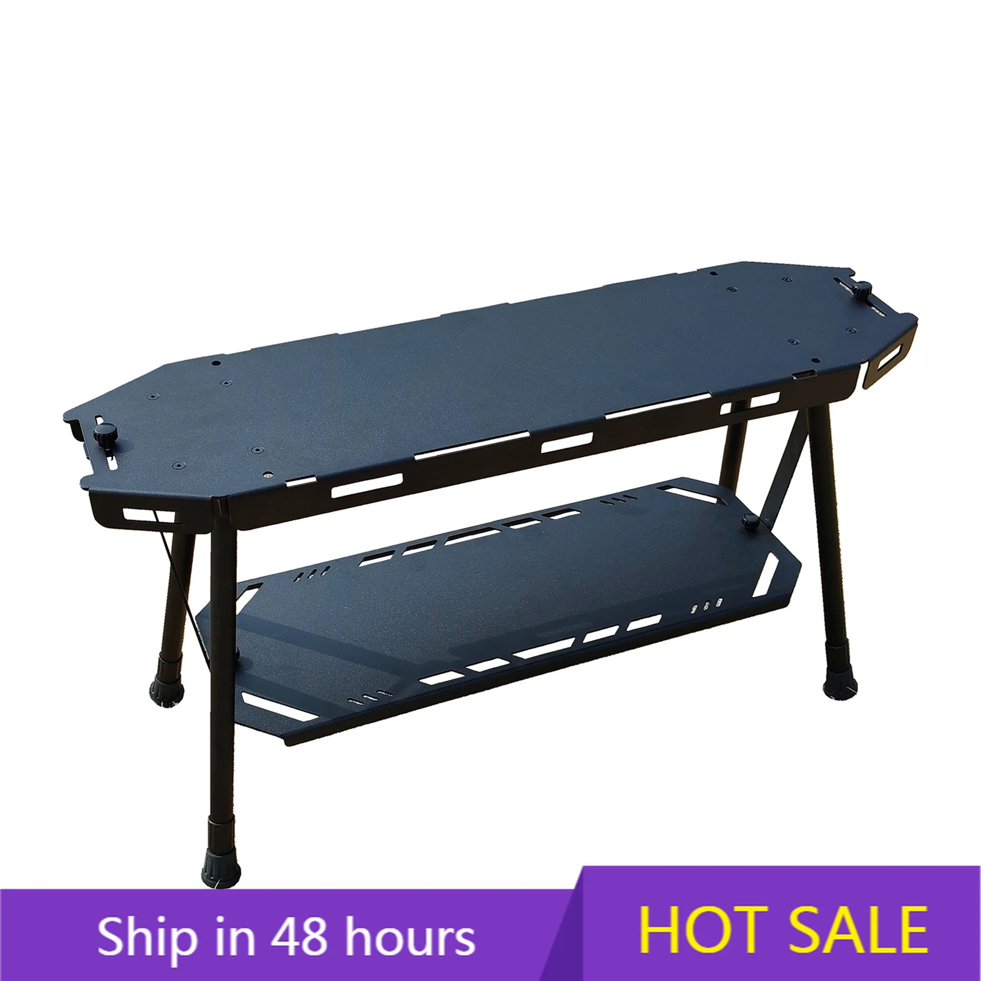 

YTYIN Outdoor Tactical Series Camping Table Expandable Multi-Purpose Portable Foldable Storage Aluminum Alloy Skateboard Black