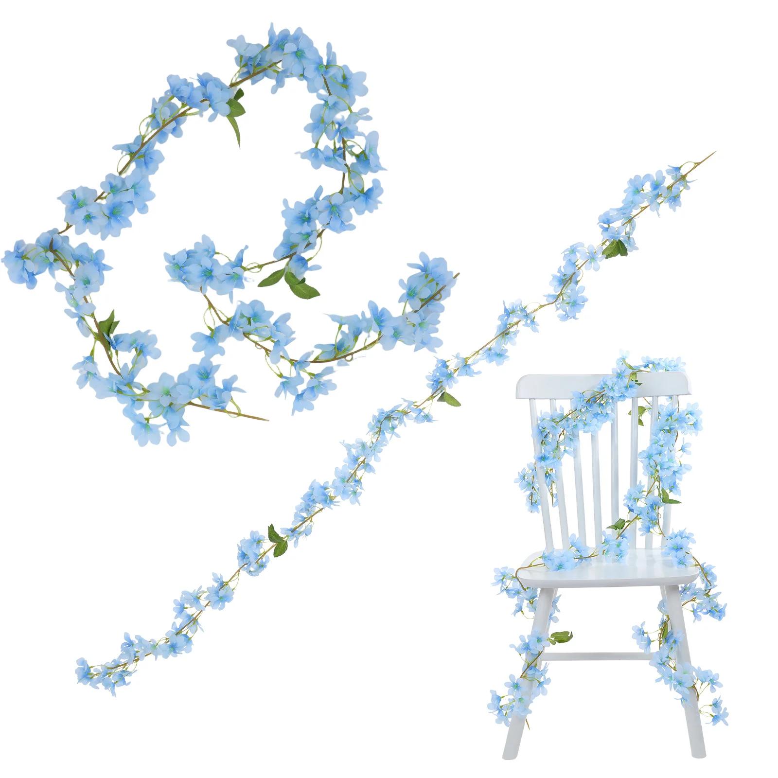 

2Pcs Artificial Flower Vine Hanging Garland Simulation Silk Floral Decoration Wedding Party Home Decor Artificial Flower Vines