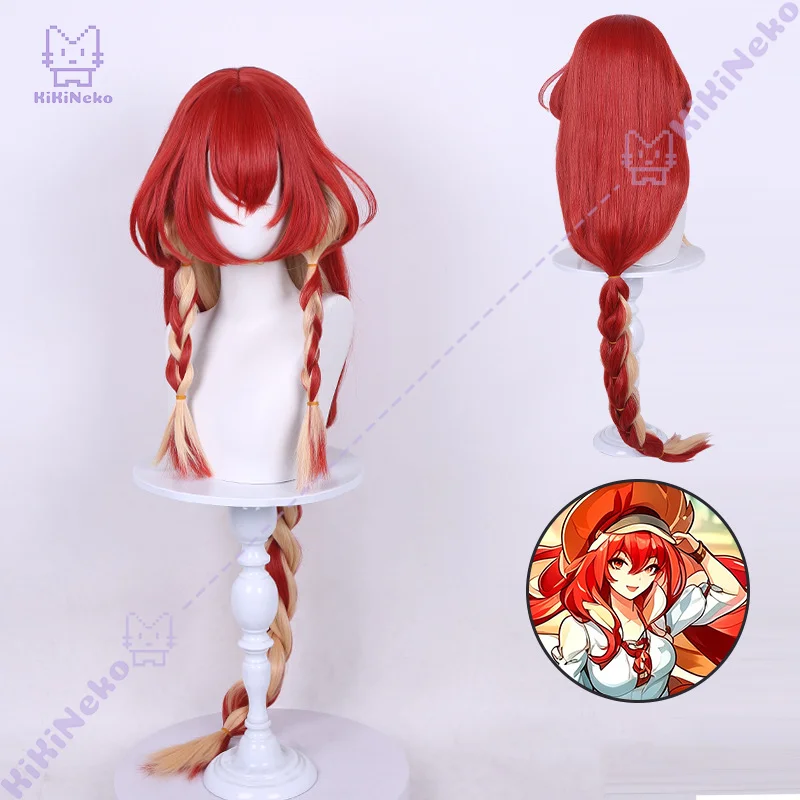 Game Arknights Narantuya Cosplay Wig Scalp Top Braided Long Hair For Halloween Comicon Party Adult Women Men