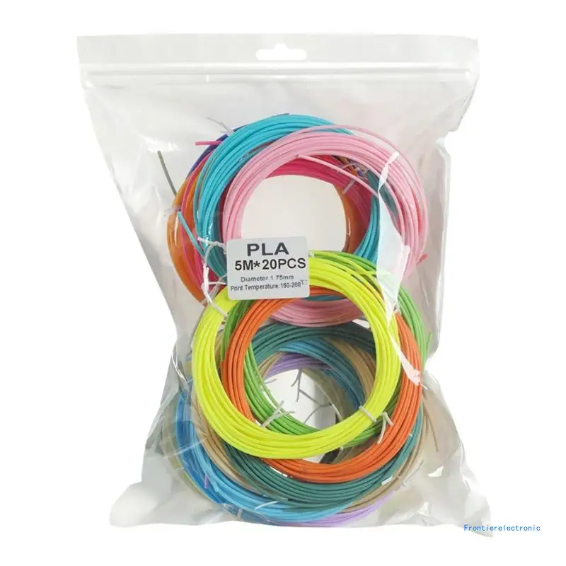 20Pcs/Pack 1.75mm Color 3D Pen Filament, 20 Color Good Heat Melt Perfectly DIY DropShipping