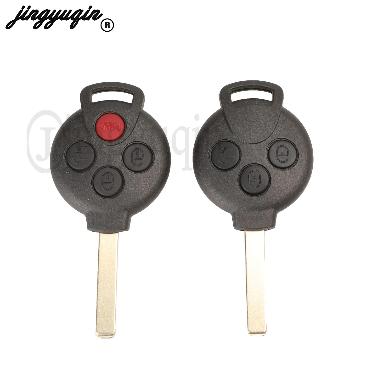 jingyuqin 3 Button Remote Car Key Case Cover Shell For MERCEDES BENZ MB Smart Keyless Entry Fob replacement Housing Blank